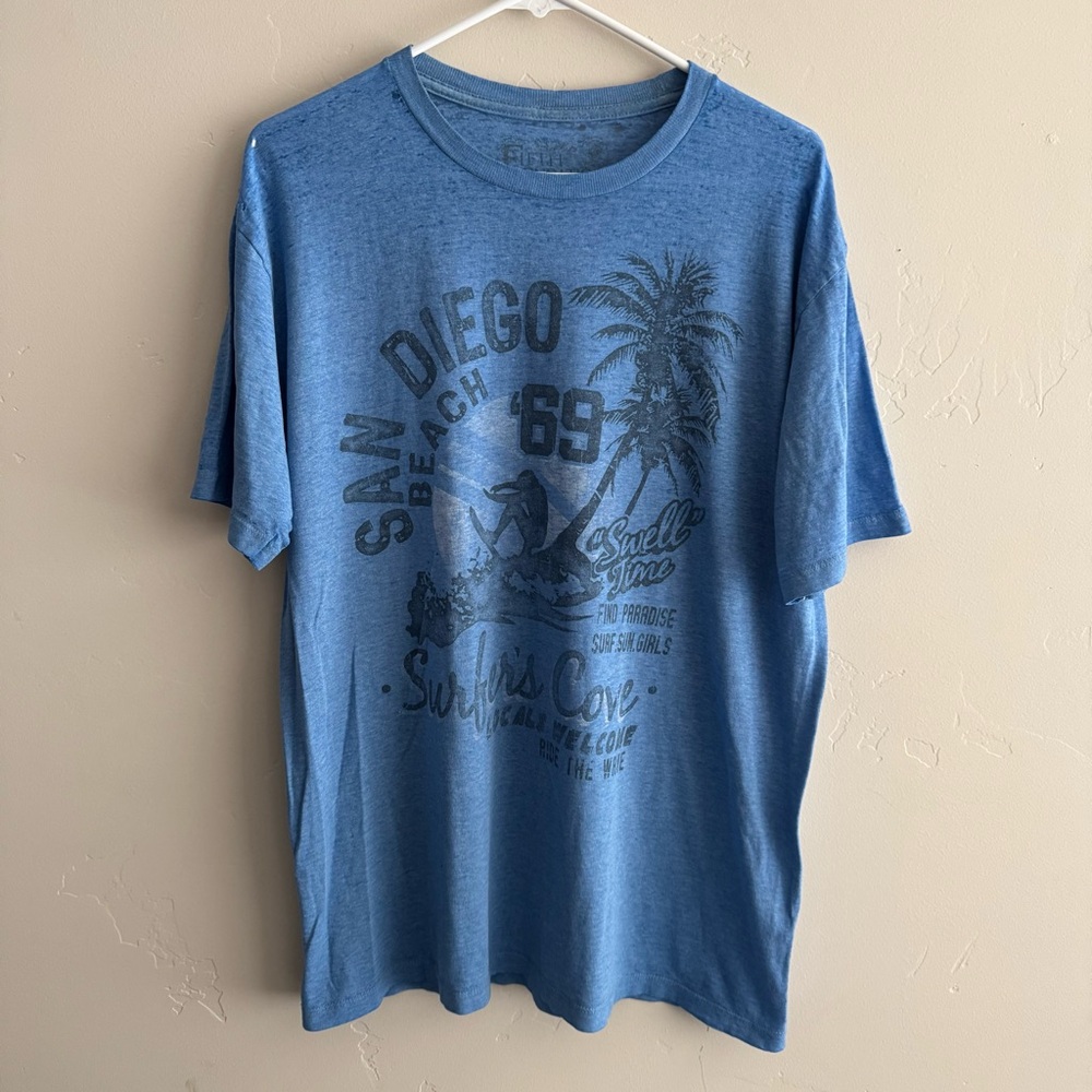 Vintage Men’s Fifth Foundation Beach T Shirt - Large Blue